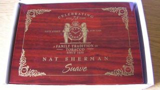 Nat Sherman Suave Wood Cigar Box LaGuardia