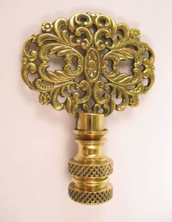Lamp Finial Lacy Brass Oval P3