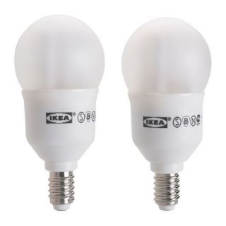 IKEA Sparsam Low Energy E12 Light Bulbs Pack of 2 New