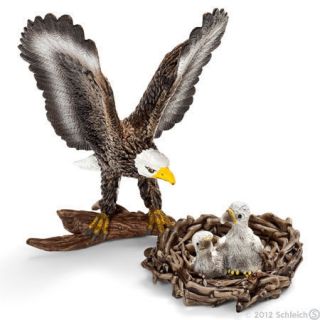 Bald Eagle Babies on Nest by Schleich Toy Bird Nice