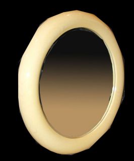 Contemporary Large Round Beveled Mirror