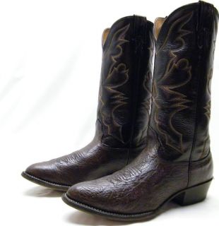 Mens Larry Mahan Brown Bull Leather Cowboy Western Boots Sz 10D 10 D
