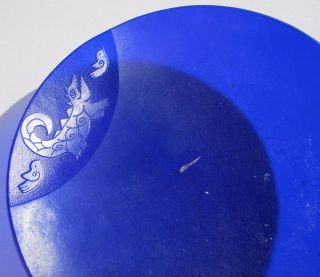 Lynn Latimer Kilnformed Carved Blue Plate