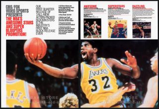 NBA Video 4pg Promo Ad — Magic Johnson Michael Jordan Larry Bird