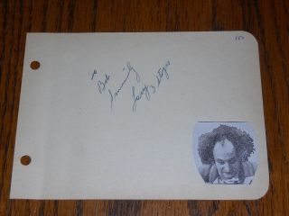 1940s 3 Three Stooges Larry Fine Autograph Signed Album Page
