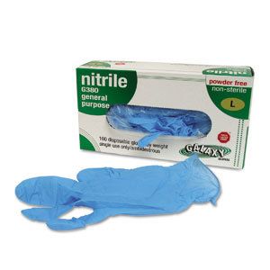 Galaxy Disposable Nitrile Gloves Large Blue 100 Ct