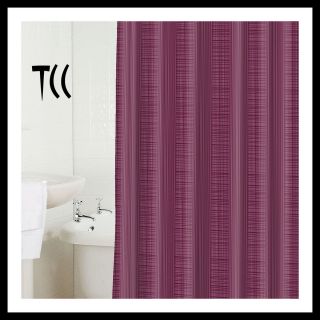 Waverly Linen Stripe Plum Fabric Purple Shower Curtain