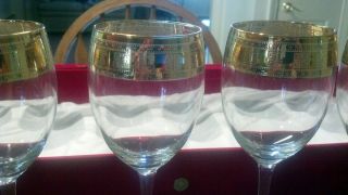 Set of 6 Preziosi Lavorato A Mano Wine Glasses Stemware in Case Made