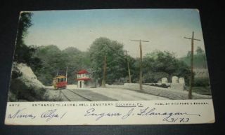 1906 Laurel Hill Cemetery Columbia PA Train Postcard