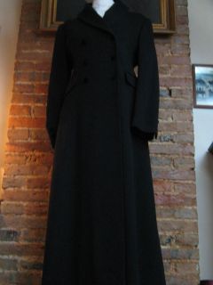 LAURA ASHLEY VINTAGE BLACK WOOL VICTORIAN RIDING STYLE TAILORED WINTER