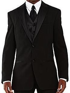 New J Ferrar Tuxedo Modern Fit Jacket Blazer Black 48 R