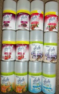 12 Glade Automatic Spray Refills 6 2 oz All BNIP Four Scents to Choose