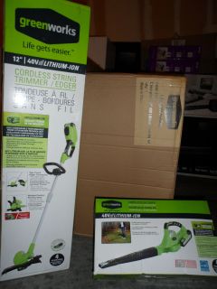Greenworks Electric Lawn Care System Lawn Mower Trimmer Edger Blower