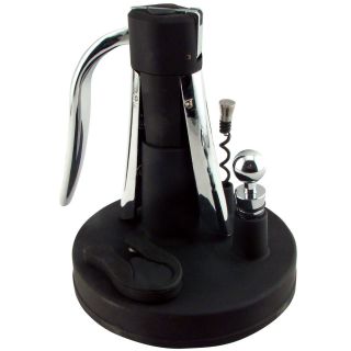 SCREWPULL WINE OPENER SET WITH BASE FOIL CUTTER AND WINE STOPPER BRAND