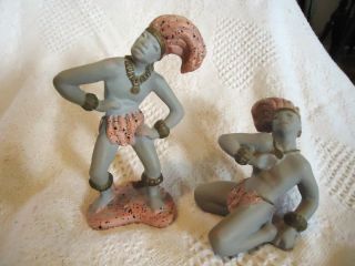 Universal Statuary Figurines Pair of African Native Dancers