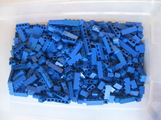 Lego Blue Basic Bricks 100 Pcs Bulk Lot 1x1 1x2 1x16