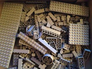  Lego Navy Grey Bricks 1 LB Bulk Lot Pieces Miss Match Mostly Bricks