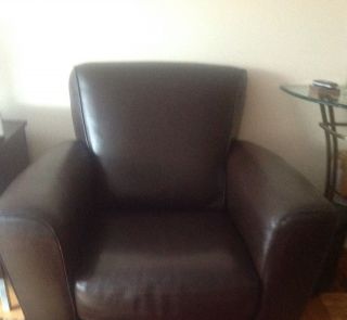 Natuzzi Leather Loveseat and Chair
