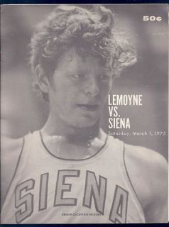 1975 Siena College vs Lemoyne Basketball Program
