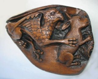 Griffin Hare Gothic Medieval Lewis Carroll Carving Oak