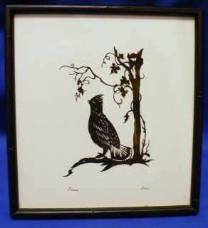 Hand Cut Grouse Silhouette by Zona Gale Liberace
