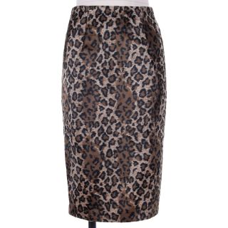 PAGE137 Sexy Leopard Pencil Skirt Luxury Animal Print Faux Fur