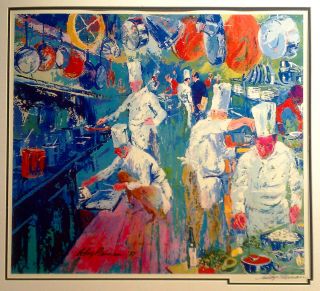 LEROY NEIMAN LA GRAND CUISINE LITHOGRAPHIC POSTER Hand Signed & Plate