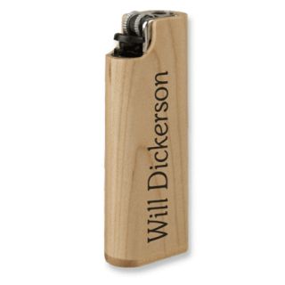 Engraved Maple Wood Lighter Cover Scripto Personalized