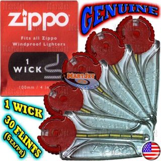 5pk/30 ZIPPO FLINTS Stones 1 WICK Combo Value Pack Windproof Lighter