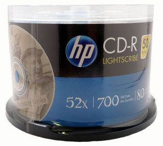 200 HP Lightscribe 52x CD R Blank Disc Media V 1 2