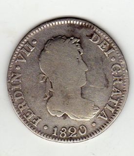 Peru Lima Fernando VII 2 Reales 1820 JP Silver Fine
