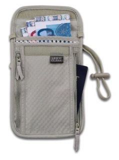 Lewis N. Clark Khaki Deluxe Travel Nylon Passport ID Protection Neck