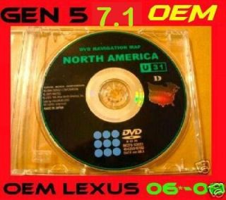07 08 09 Lexus RX RX350 GPS Navigation DVD Map Five U32 7 1 Gen 5 Disc