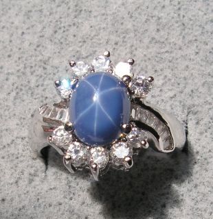 Vintage Linde Lindy CF Blue Star Sapphire Created Ring