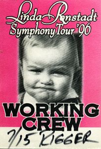 Linda Ronstadt 1996 Symphony Tour Backstage Pass