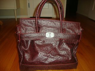LiEBESKIND Berlin MIA 2D Burgundy Embossed Ostrich Leather Limited