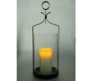 Glass Wall Sconce Flameless LED Light Candle w Timer