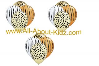12 Safari Jungle Print Latex Balloon Set Lion King Decoration