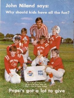 1971 Mag Ad NFL Dallas Cowboys Pepsi Little League Football