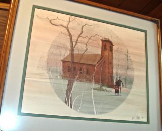 Little Brown Church P Buckley Moss Print Retired Framed Numbered