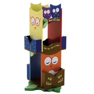 Owls Revolving Bookcase Little Kids Play Room Storage Furniture