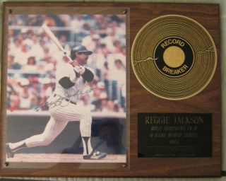 Reggie Jackson Autographed Record Breaker Plaque