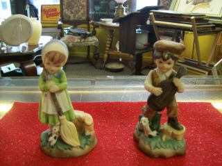 Vintage Norleans Figurines Little Boy and Girl Made in Taiwan