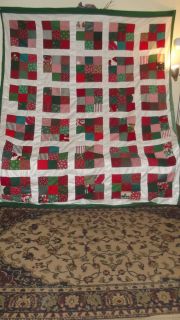 Nine Patch Christmas Quilt Top 96 x 79