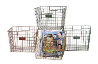 Great Multi Use Vintage Look Square Wire Locker Basket 12 NWT