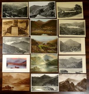 UK 1908 SNOWDON MT. BEDDGELERT SNOWDONIA LLYN GWYNANT etc.14 Postcards