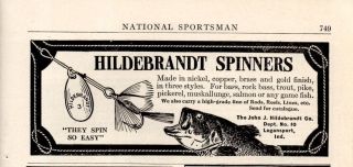 1912 Hildebrandt Spinner Fishing Lure Ad Logansport In