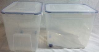 New Lock & Lock 6 Piece + Lids Bulk Storage Bin Container Set Clear w