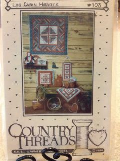 Log Cabin Hearts Quilt Wallhanging & Accessories Pattern by Country