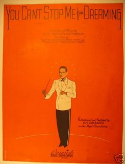 Sheet Music CanT Stop Me from Dreaming Lombardo 1937